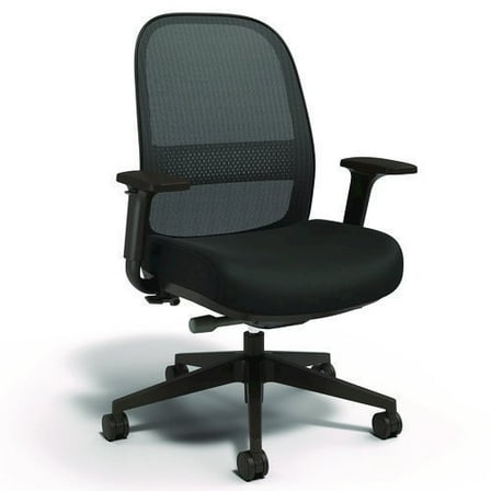 Alera Kempton Ergonomic Fabric Mesh Swivel Task Chair, Supports Up to 275 lb, 18.31 to 22.17 Seat Height, Black Seat/Back/Base