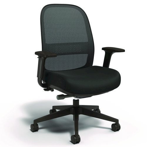 Alera Kempton Ergonomic Fabric Mesh Swivel Task Chair, Supports Up to 275 lb, 18.31 to 22.17 Seat Height, Black Seat/Back/Base