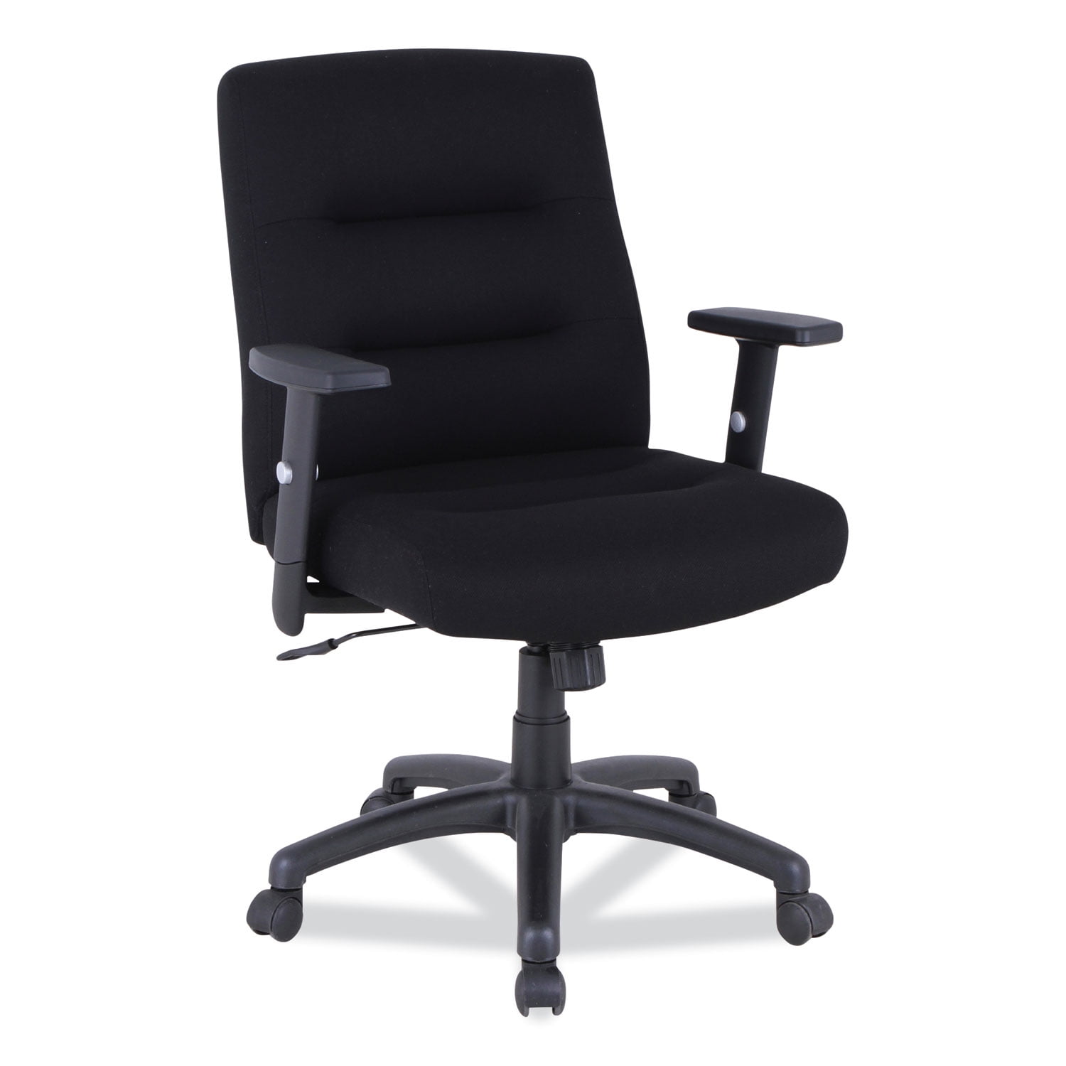 Black Petite Office Chair with Adjustable Arms and Swivel