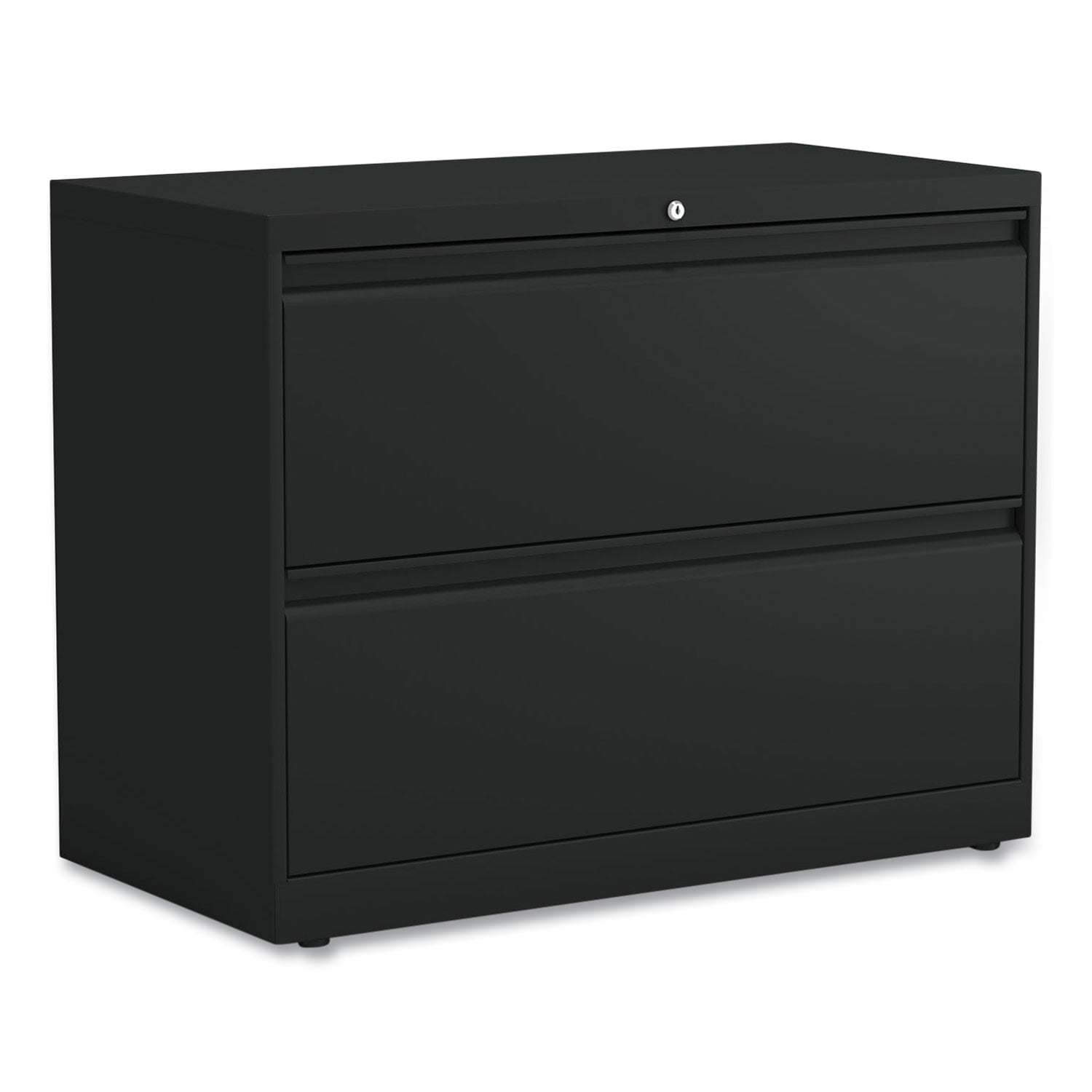 Black Steel 2-Drawer Lockable Lateral File Cabinet