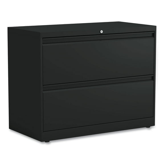 Alera Lateral File, 2 Legal/Letter-Size File Drawers, Black, 36" x 18.63" x 28"