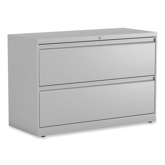 Alera Lateral File, 2 Legal/Letter-Size File Drawers, Light Gray, 42" x 18.63" x 28"