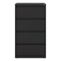Alera Lateral File, 4 Legal/Letter-Size File Drawers, Black, 30" x 18.63" x 52.5"