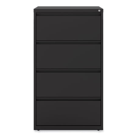 Alera Lateral File, 4 Legal/Letter-Size File Drawers, Black, 30" x 18.63" x 52.5"