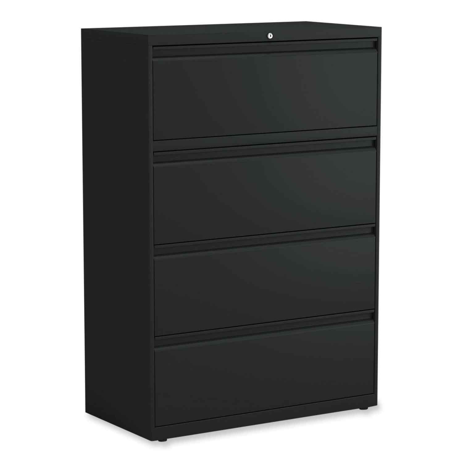 Black 4-Drawer Lockable Steel Lateral File Cabinet