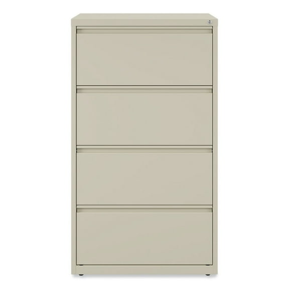 Alera Lateral File, 4 Legal/Letter-Size File Drawers, Putty, 30" x 18.63" x 52.5"