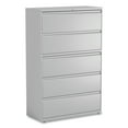 thumbnail image 1 of Alera Lateral File, 5 Legal/Letter/A4/A5-Size File Drawers, 1 Roll-Out Posting Shelf, Light Gray, 42" x 18.63" x 67.63", 1 of 9