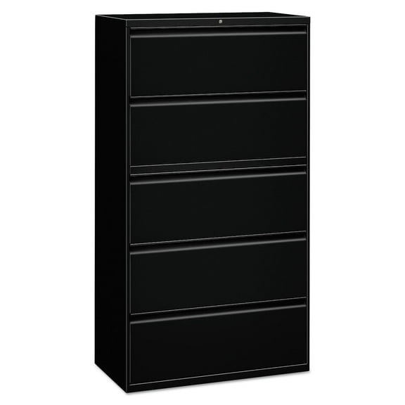 Alera Lateral File, 5 Legal/Letter/A4/A5-Size File Drawers, Black, 36" x 18.63" x 67.63"