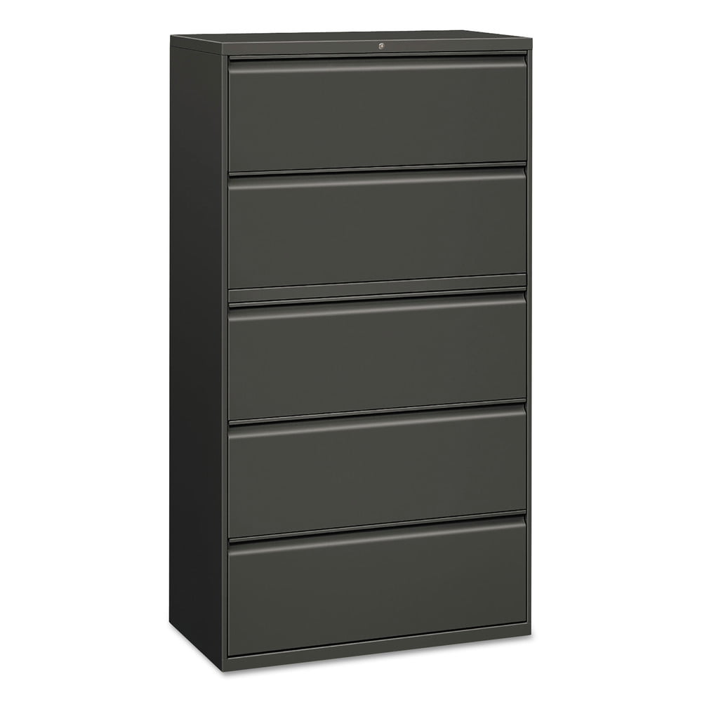 Charcoal 36'' Wide 5-Drawer Steel Lockable File Cabinet