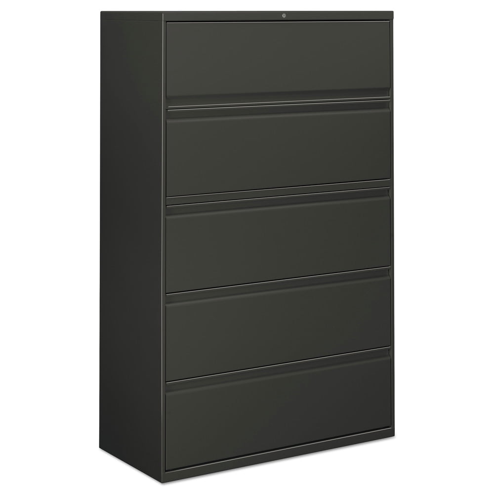 Charcoal 42'' Wide 5-Drawer Lockable Steel File Cabinet