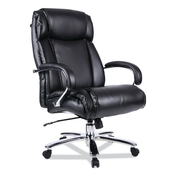 Alera Maxxis Series Big/Tall Bonded Leather Chair, Black Seat/Back, Chrome Base