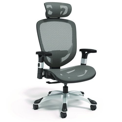Alera Minerva Ergonomic Mesh Swivel Task Chair, Supports Up to 275 lb, 17.24 to 20.98 Seat Height, Gray Seat, Gray Back, Black Base
