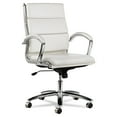 thumbnail image 1 of Alera Neratoli Mid-Back Slim Profile Chair, Faux Leather, Up to 275 lb, 18.3" to 21.85" Seat Height, White Seat/Back, Chrome, 1 of 8
