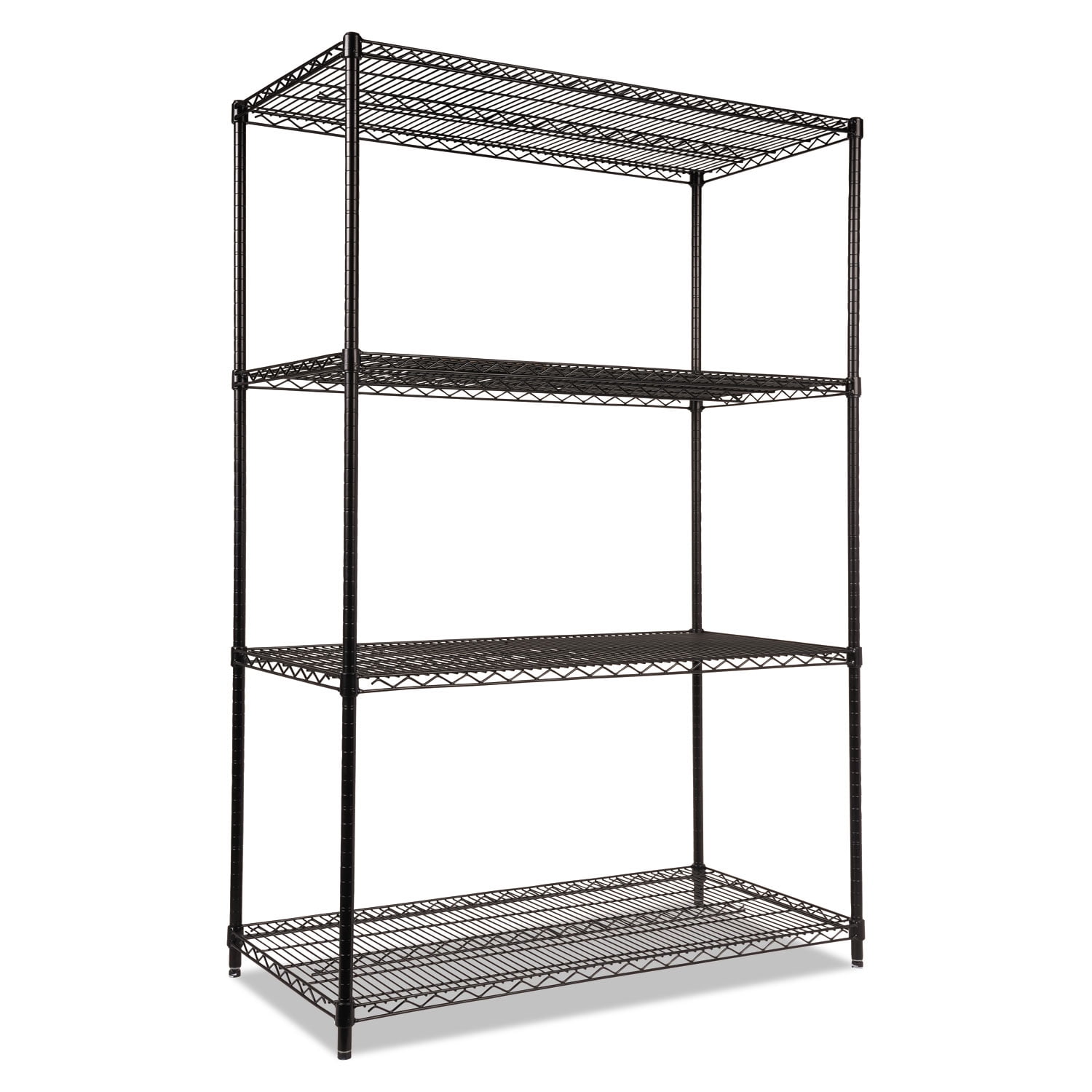 Black Industrial NSF Certified 4-Shelf Wire Storage Unit