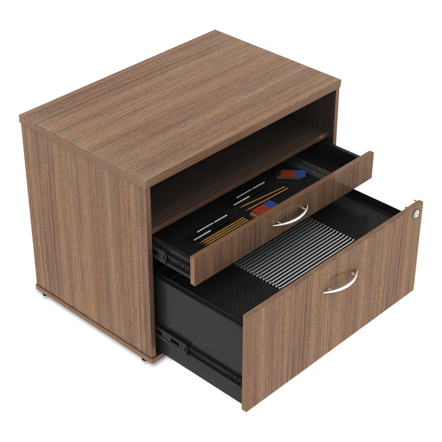 Alera Open Office Series Low File Cabinet Credenza, 29 1/2x19 1/8x22 7/8,Walnut -ALELS583020WA