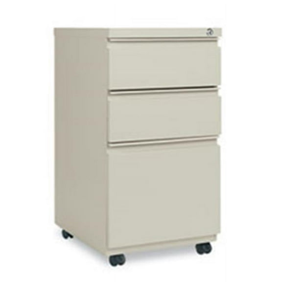 Alera PBBBFPY 14.87 x 19.12 in. Three-Drawer Metal Pedestal File with Full Length Pull - Putty