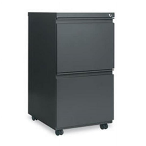 Alera PBFFCH 14.87 x 19.12 in. Two-Drawer Metal Pedestal File with Full-Length Pull - Charcoal