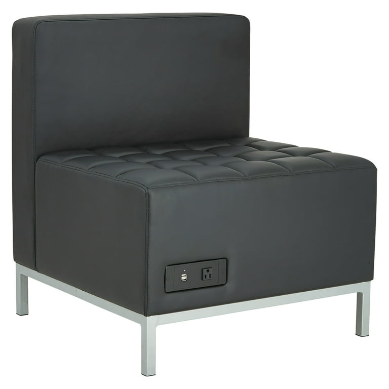 Alera QUB Series Armless L Sectional, 26.38w x 26.38d x 30.5h, Black Alera QUB Series Armless L Sectional, 26.38w x 26.38d x 30.5h, Black