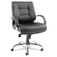 thumbnail image 1 of Alera Ravino Big & Tall Series Mid-Back Swivel/Tilt Leather Chair, Black, 1 of 4