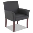 thumbnail image 1 of Alera Reception Lounge 600 Series Guest Chair, 26.13" x 27.13" x 34.63", Black Seat/Black Back, Mahogany Base -ALERL6419M, 1 of 4