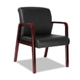 thumbnail image 1 of Alera Reception Lounge Series Guest Chair, Cherry/Black Leather, 1 of 9