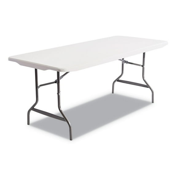 Alera Resin Rectangular Folding Table, Square Edge, 72w x 30d x 29h, Platinum -ALE65600