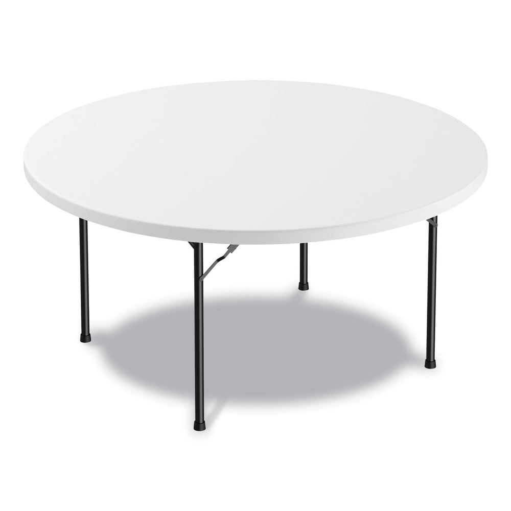 Alera 60'' White Round Plastic Folding Banquet Table