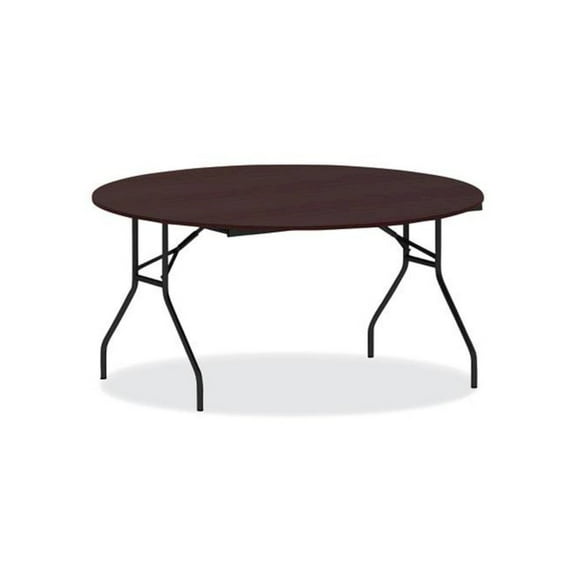 Alera Round Wood Folding Table, 59" Diameter x 29.13h, Mahogany ALEFT7260DMY