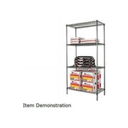 Alera SW50-3618BA Wire Shelving Starter Kit, 4 Shelves, 36w x 18d x 72h, Black Anthracite