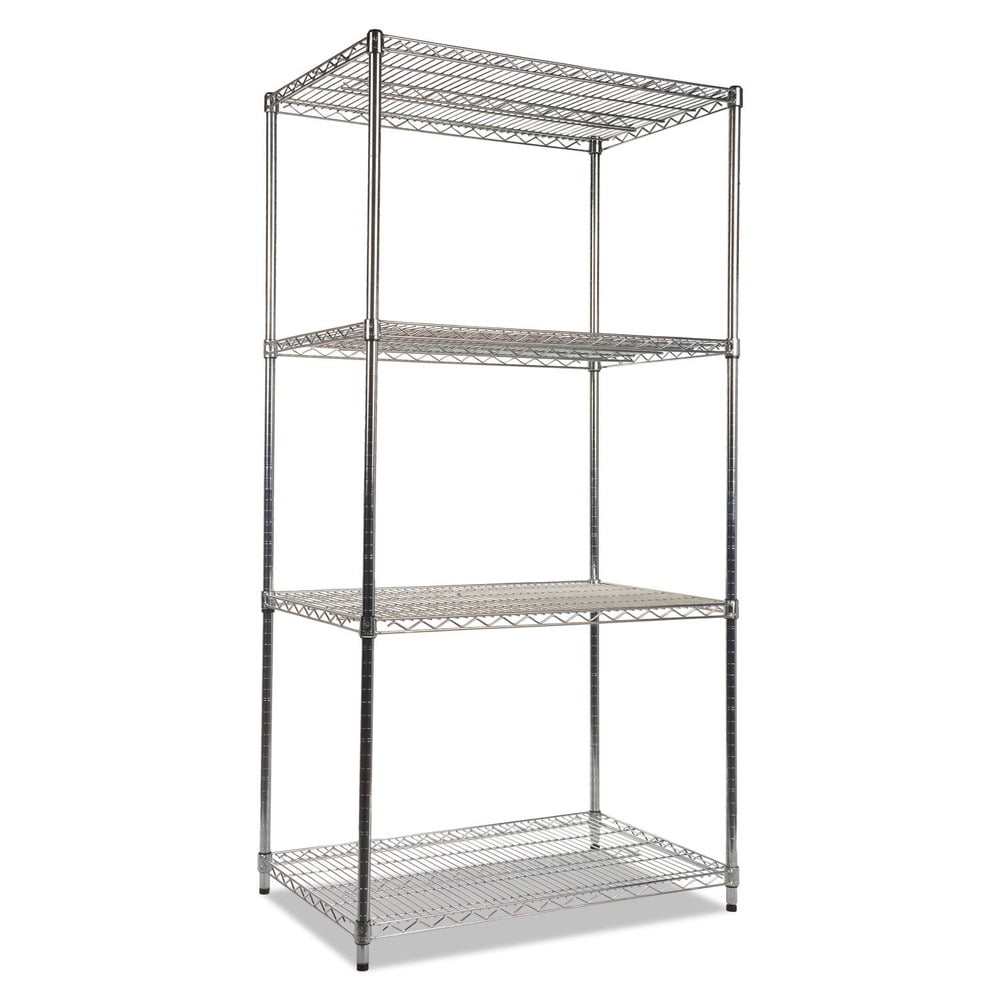 Versatile Silver Wire 4-Shelf Unit for Industrial & Commercial Use, 36x24x72
