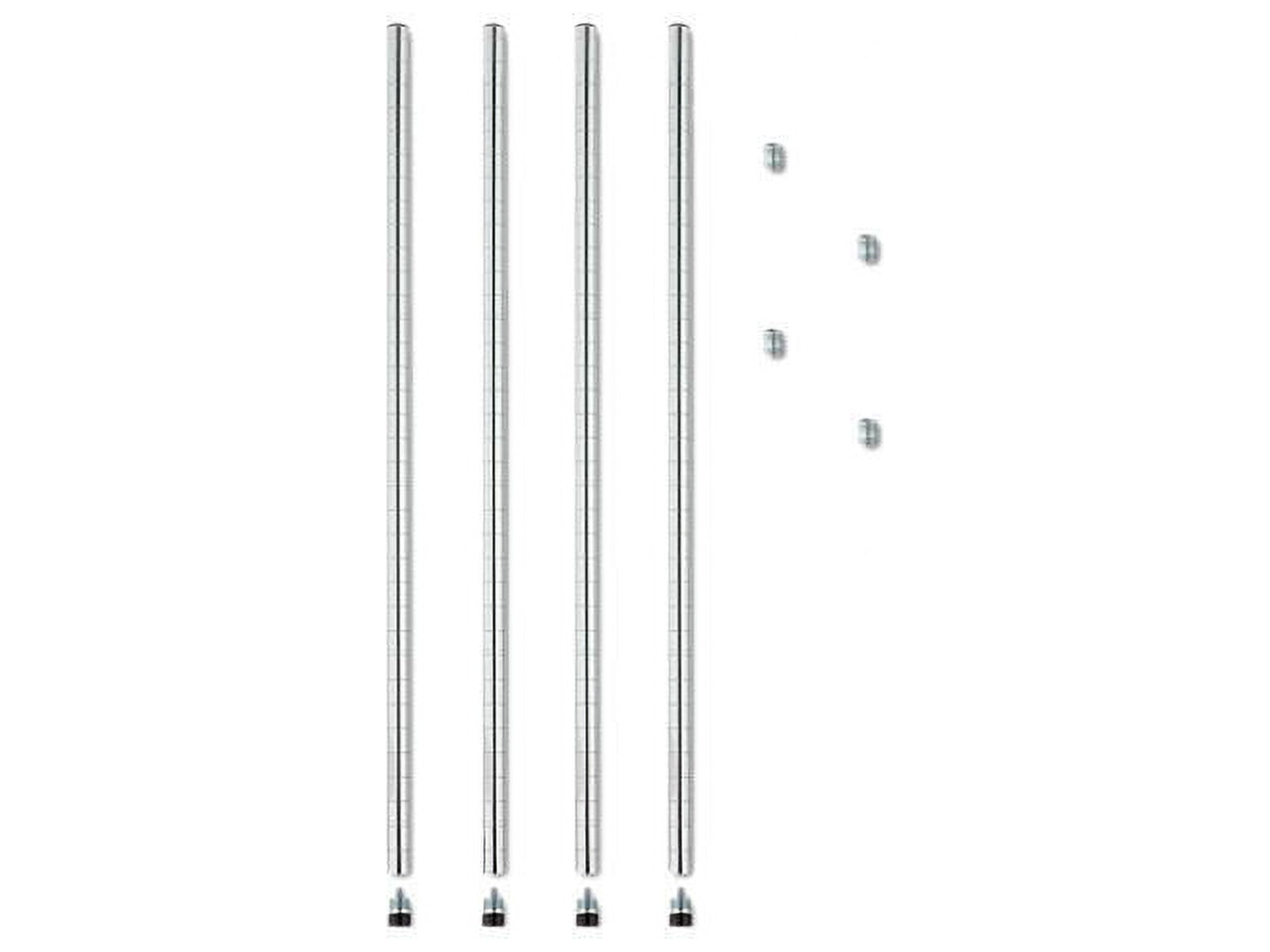 36" Silver Stackable Wire Shelving Posts with Levelers