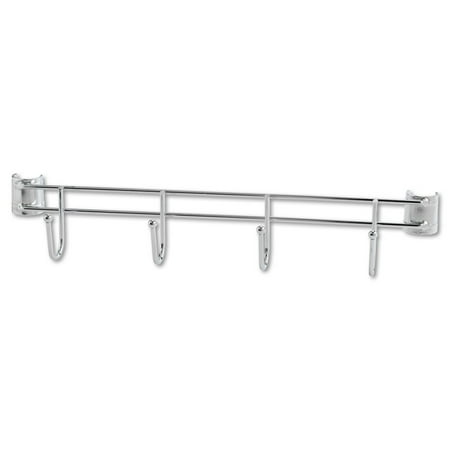 Alera Hook Bars For Wire Shelving, Four Hooks, 18" Deep, Silver, 2 Bars/Pack -ALESW59HB418SR