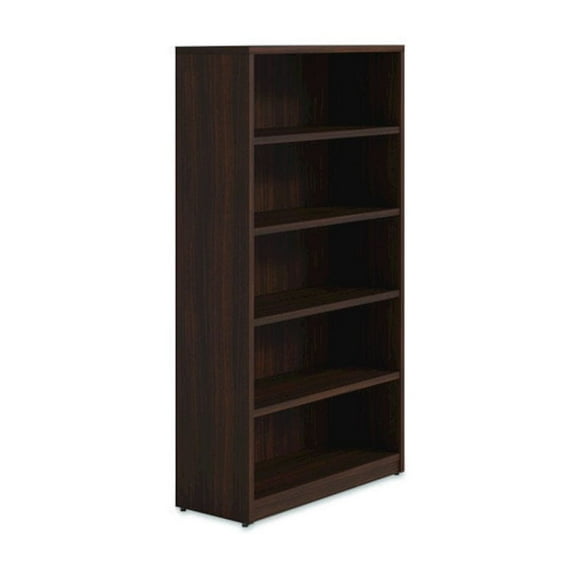 Alera Seville Bookcase, Five-Shelf, 36" x 14" x 65", Mahogany