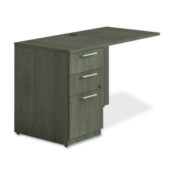 Alera SVRLP4824WA Seville Desk Return With Pedestal, Left, 48" X 24" X 29", Walnut