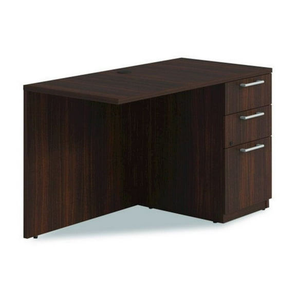 Alera Seville Desk Return with Pedestal, Right, 48" x 24" x 29", Mahogany