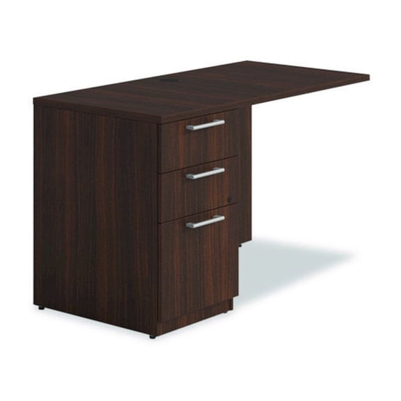 Alera SVRLP4824MY Seville Series Desk Return With Pedestal, Left, 48" X 24" X 29", Mahogany