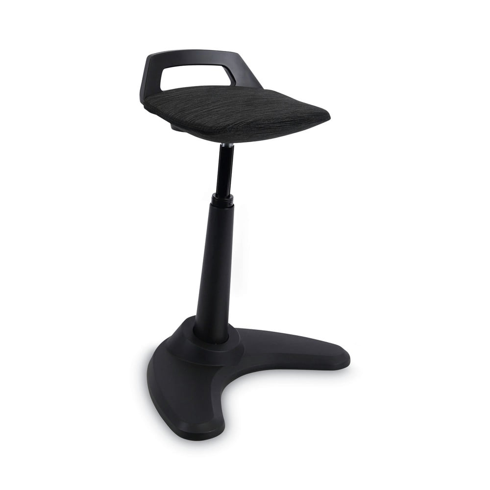 Adaptive Ergo Black Sit-to-Stand Perch Stool with Auto-Return Swivel