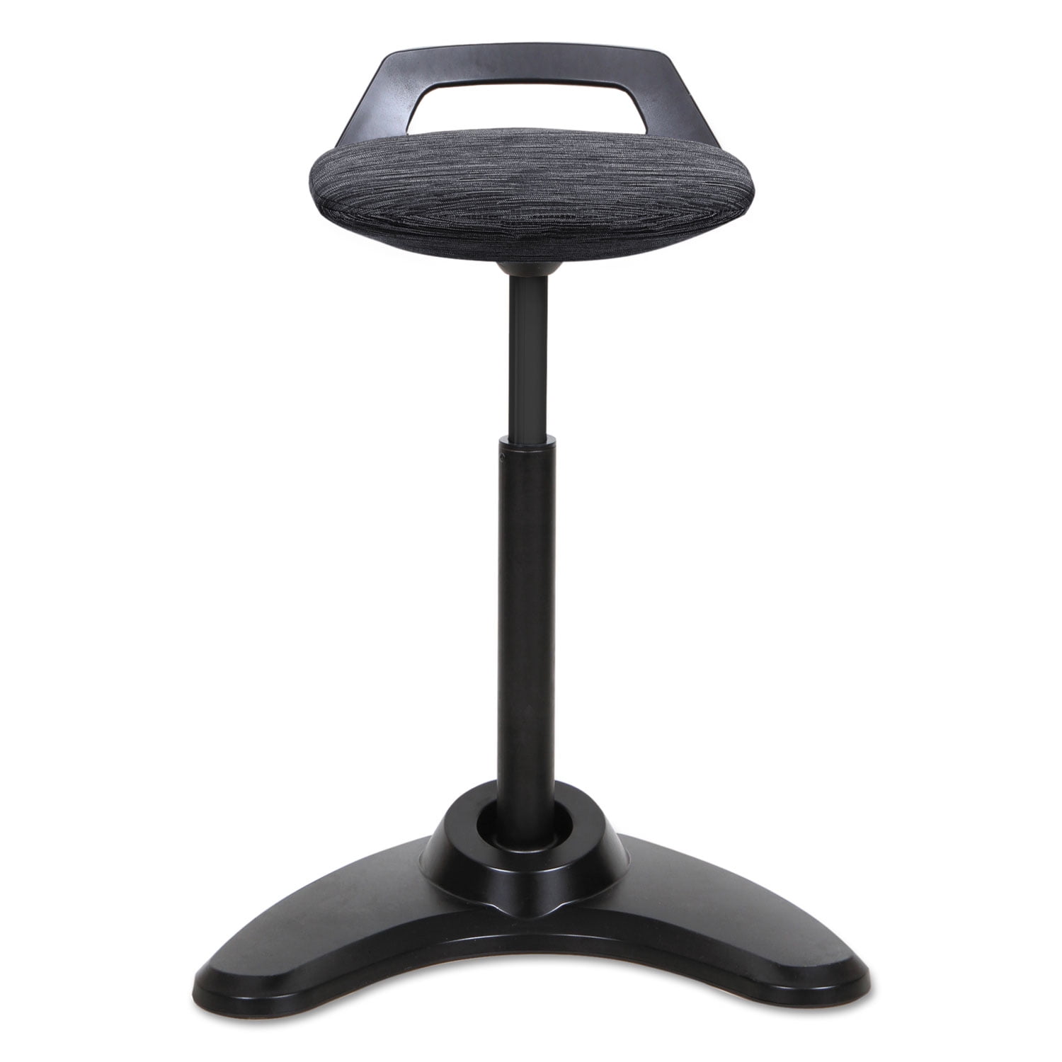 Adaptive Ergo Black Sit-to-Stand Perch Stool with Auto-Return Swivel