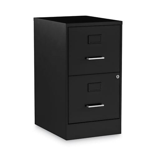 Black 2-Drawer Lockable Vertical Steel File Cabinet