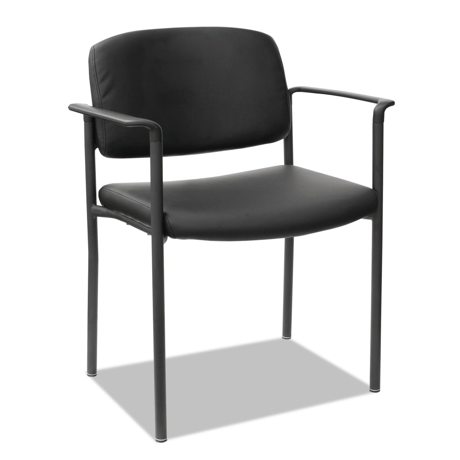 Alera  Sorrento Series Stacking Guest Chair, Faux Leather, Black, 2/Carton