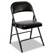 Alera Steel Folding Chair with Two-Brace Support, Padded Back/Seat, Graphite, 4 Per Carton