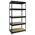 thumbnail image 1 of Alera Steel Shelving Unit with Particleboard Shelves, Five-Shelf, 36w x 18d x 72h, Steel, Black, 1 of 7