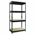 thumbnail image 1 of Alera Steel Shelving with Particleboard Shelves, Four-Shelf, 30w x 16d x 60h, Steel, Black, 1 of 1