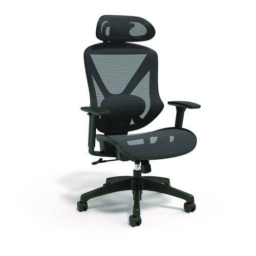 Alera Taunton Ergonomic Mesh Swivel Task Chair, Supports Up to 275 lb, 17.44 to 20.98 Seat Height, Black Seat/Back, Black Base