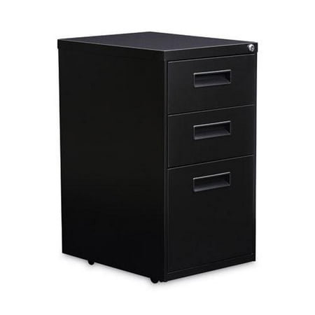 Alera File Pedestal, Left or Right, 3-Drawers: Box/Box/File, Legal/Letter, Black, 14.96" x 19.29" x 27.75"