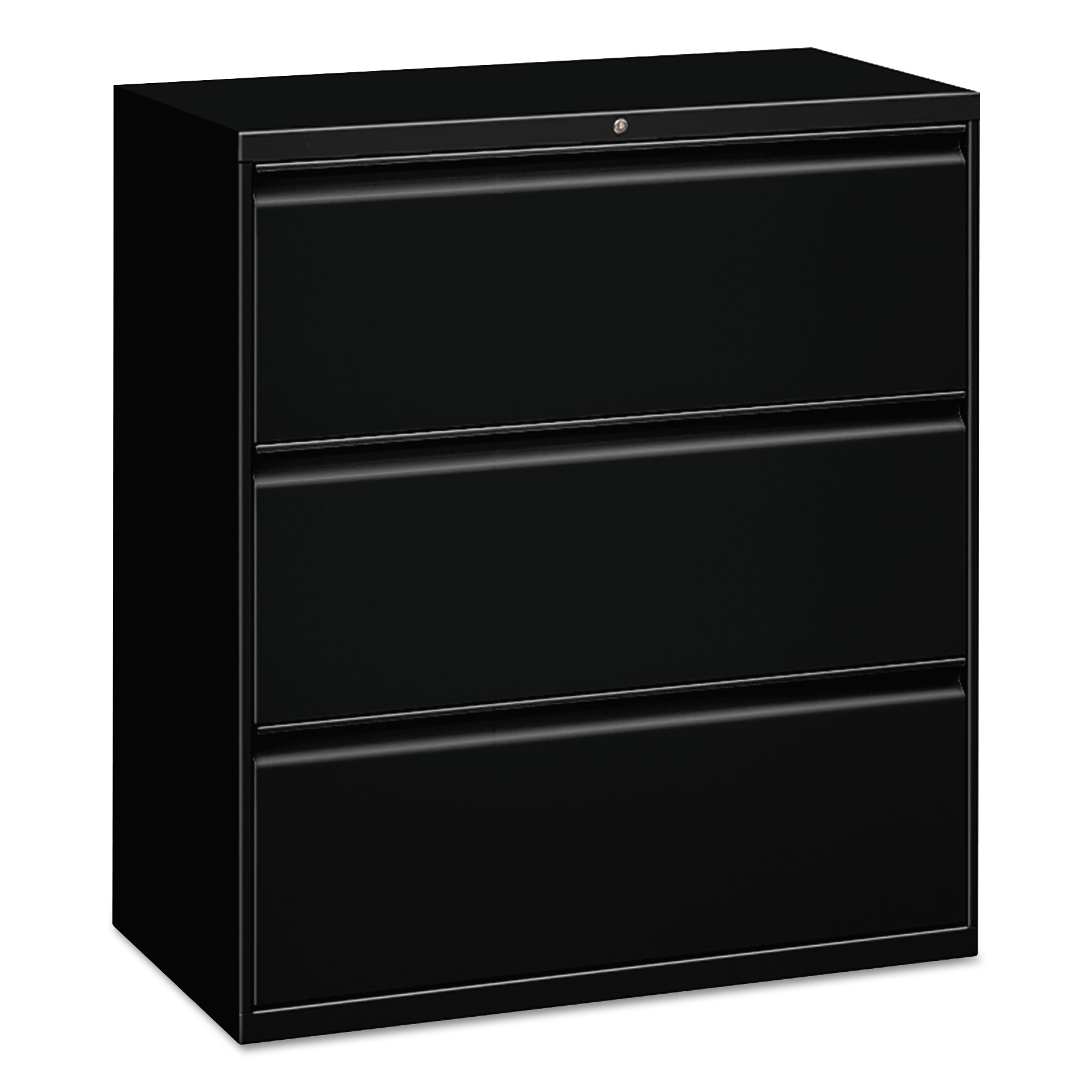 Alera Three-drawer Lateral File Cabinet, 30w X 18d X 39.5h, Black - image 1 of 2