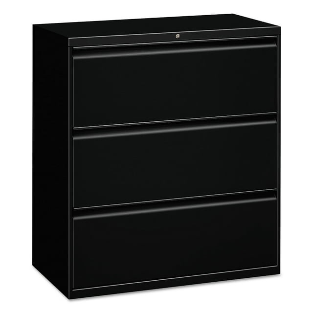 Alera Three-drawer Lateral File Cabinet, 30w X 18d X 39.5h, Black