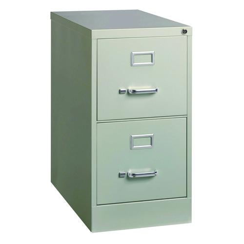 Light Gray 25" Lockable 2-Drawer Vertical File Cabinet