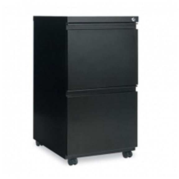 Alera PBFFBL 14.87 x 19.12 in. Two-Drawer Metal Pedestal File with Full-Length Pull - Black