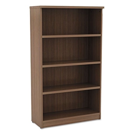 Alera Valencia Series Bookcase, Four-Shelf, 31 3/4w x 14d x 55h, Modern Walnut
